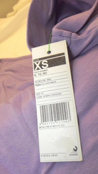 Maglia T Shirt Viola Donna Benetton Xs Lilla