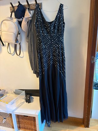 Vestido largo fiesta Passiane lentejuelas negro T4