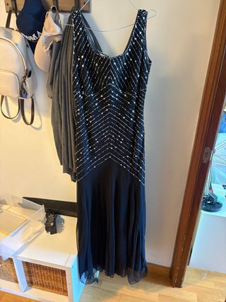 Vestido largo fiesta Passiane lentejuelas negro T4
