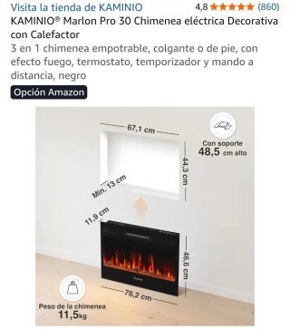 Chimenea Eléctrica Kaminio Marlon Pro 30