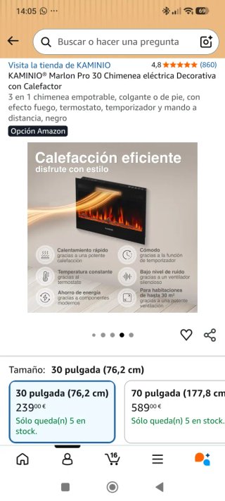 Chimenea Eléctrica Kaminio Marlon Pro 30