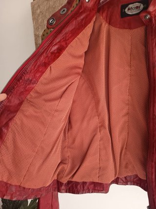 Cazadora Piel Roja Mujer