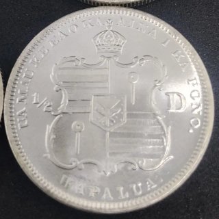 🇺🇸 MONEDA 1/2$ REY KALAKAUA ISLA DE HAWAII 1883