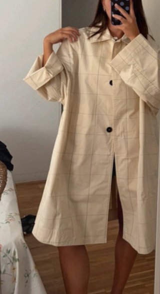 Trench PVP 80€ gabardina cuadros Zara Talla S
