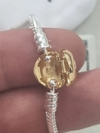 Pulsera Pandora Corazón Dorado 19cm
