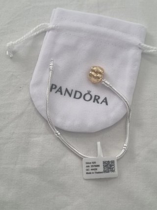 Pulsera Pandora Corazón Dorado 19cm