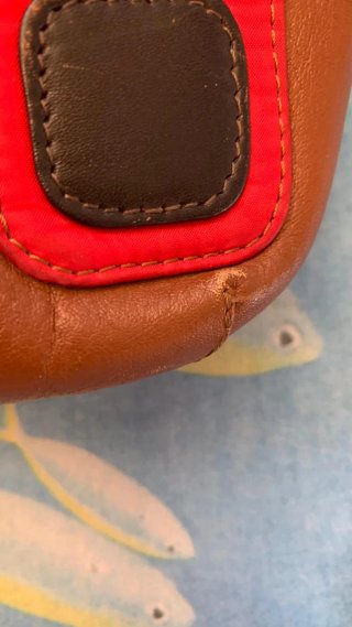 Borsa Custo Barcelona vintage pelle marrone rossa