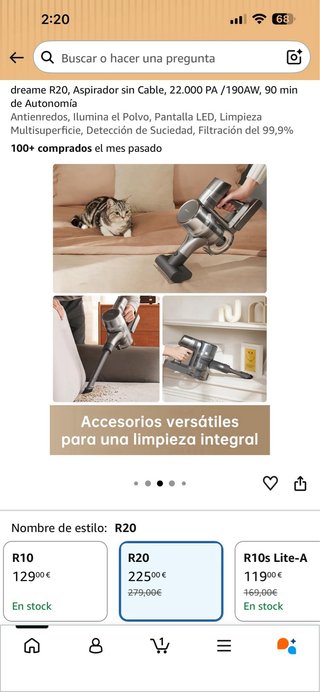 Aspirador Dreame R20 sin Cable