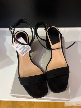 Sandalias de tacón negras talla 40