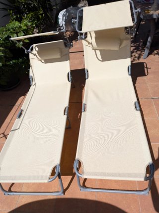 Tumbona plegable reclinable beige