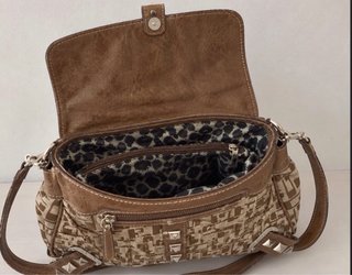 Bolso Guess vintage marrón y beige con estampado