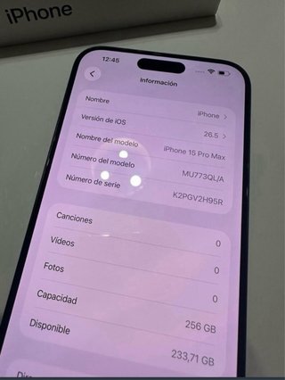 iPhone 15 Pro Max 256 GB Negro/Gris