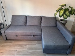 Sofá Cama Gris con Almacenamiento En garantía
