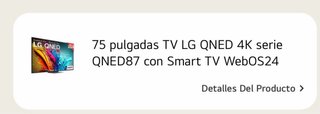 TV LG QNED 75” 4K Serie D87 (2025)