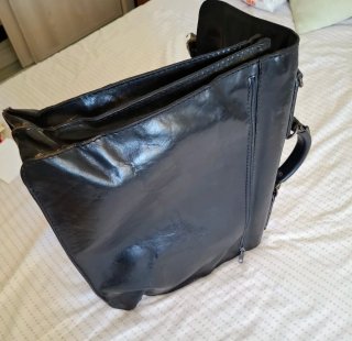 Maletín Cartera Cuero Auténtico Vintage Negro