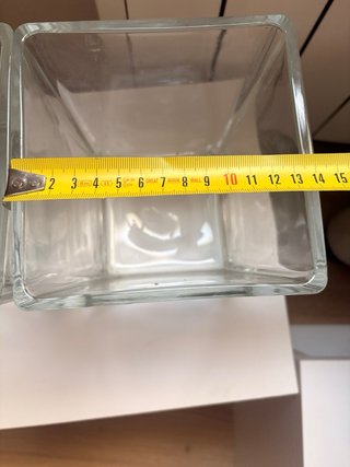 2 Jarrones Cristal Cubo 15cm