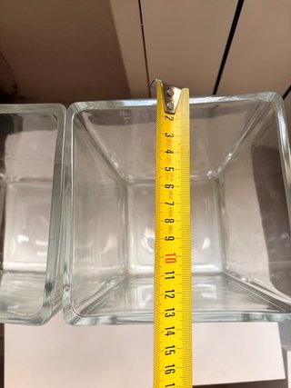 2 Jarrones Cristal Cubo 15cm