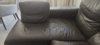 Sofá Chaiselongue Piel Marrón