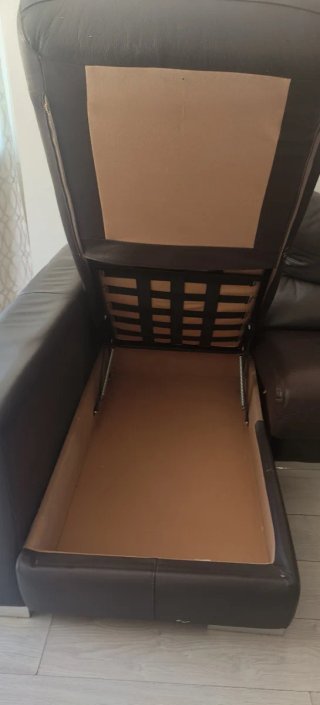 Sofá Chaiselongue Piel Marrón
