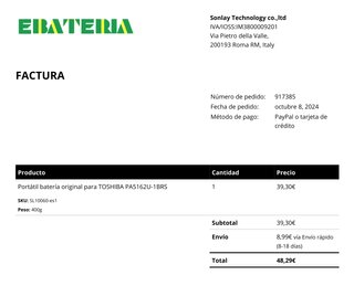 Bateria original per TOSHIBA PA5162U-1BRS