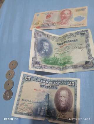 Lote monedas 100 y 25 pesetas 1925-1929