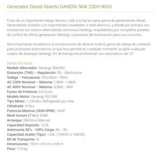 Generador Diesel 5kw Monofásico y Trifásico