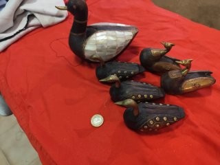 Lote de 6 patos decorativos antiguos