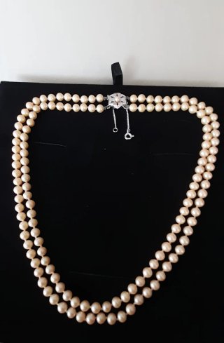 Collar Fallera Perlas Majoricas Cierre Flor Plat