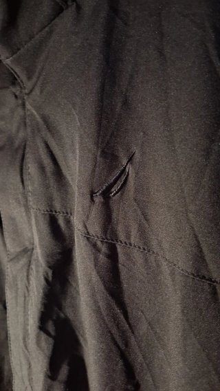 Chaqueta Nautica Negra Cuello Bordado