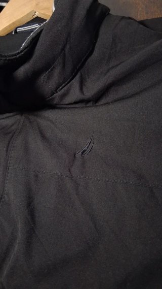 Chaqueta Nautica Negra Cuello Bordado