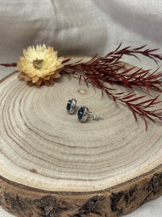 Pendientes Circonita Azul y Brillantes