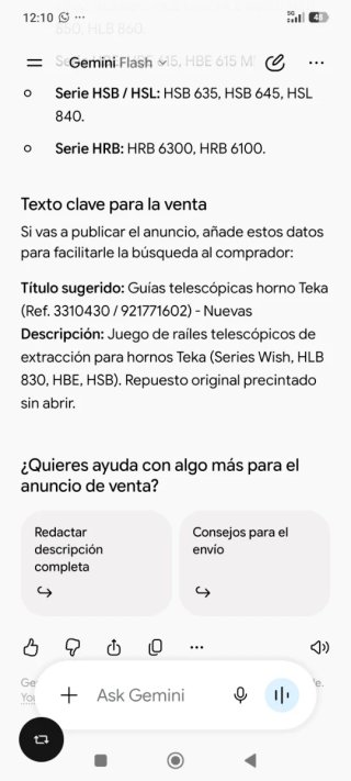 TEKA Guías telescópicas horno extraíbles