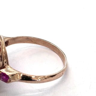 Anillo Oro 9k y Plata con Espinelas Rosas