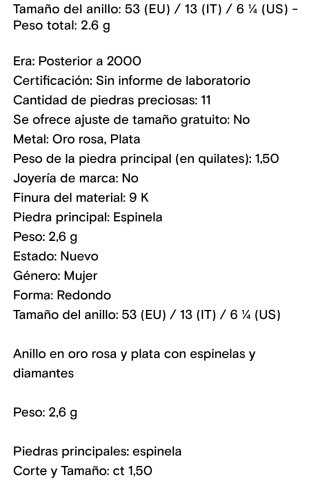 Anillo Oro 9k y Plata con Espinelas Rosas