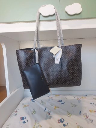 Borsa Calvin Klein grande marrone e nera