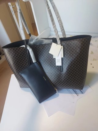 Borsa Calvin Klein grande marrone e nera