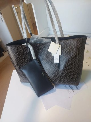 Borsa Calvin Klein grande marrone e nera