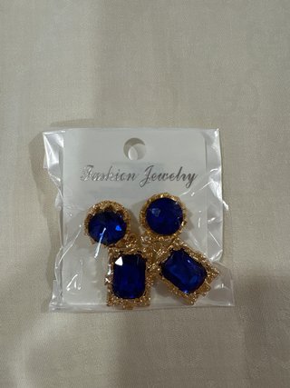 Orecchini donna blu e oro