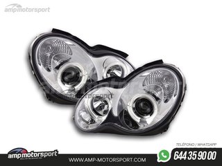 FAROS DELANTEROS OJOS DE ANGEL PARA MERCEDES CLASE C W203