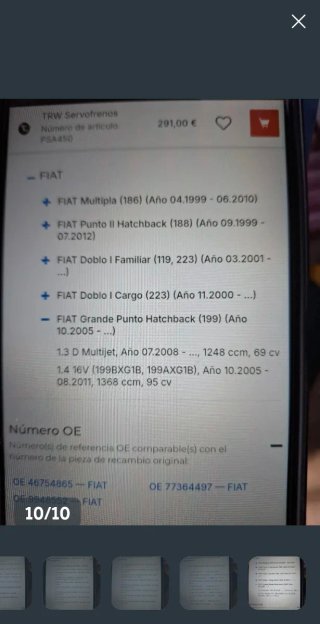 Servofreno Fiat Punto/Doblò/Multipla
