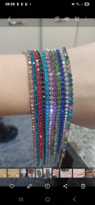 Bracciale stile tennis con strass
