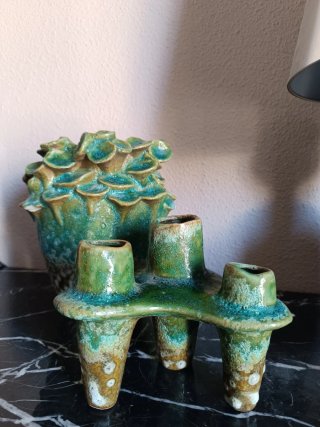 2 Jarrones Cerámica Decorativos