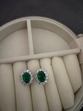 Orecchini verdi con strass