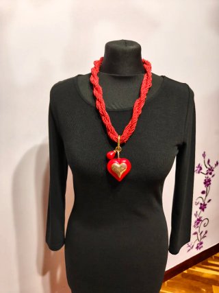 Collar múltiple Rocalla regulable+Corazón Doble