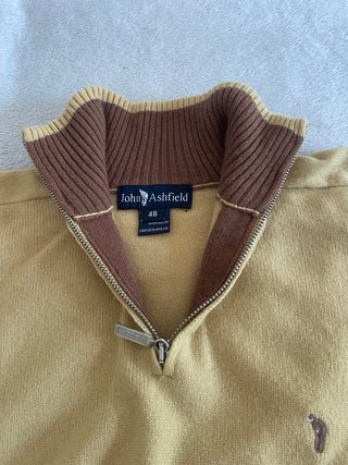 Maglione John Ashfield lana zip senape