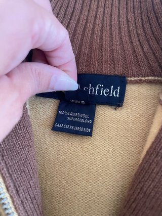 Maglione John Ashfield lana zip senape