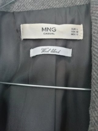 Abrigo Mango Gris Talla M