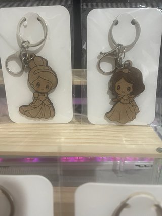 Pack Llaveros Princesas Disney Madera