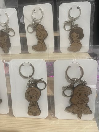 Pack Llaveros Princesas Disney Madera
