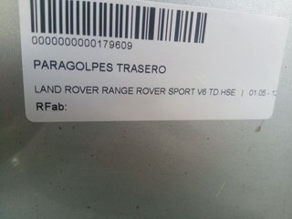 PARAGOLPES TRASERO LAND ROVER RANGE ROVER SPORT V6 TD HSE